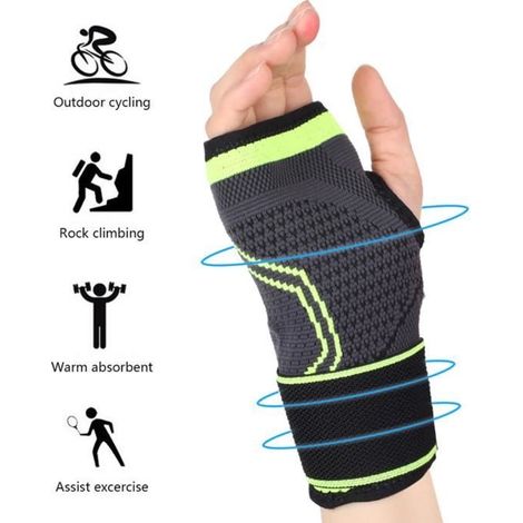 Gants pressurisé sport élastique,protection de la paume hommes dames Fitness Gear orthèse protecteur 2 pièces (1/4)
