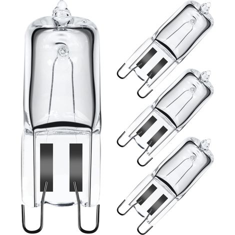 Lot de 4 ampoules halogènes G9 pour four (40 W, 230 V), résistance à la température jusqu'à 300 °C (1/4)