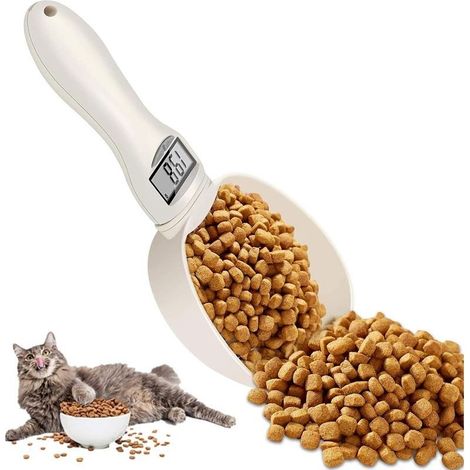Balance de cuisine numérique 1 g Précision : 800 g Balance de cuisine numérique avec écran LCD Cuillère doseuse amovible pour nourriture pour chien, lait en poudre, épices et aliments