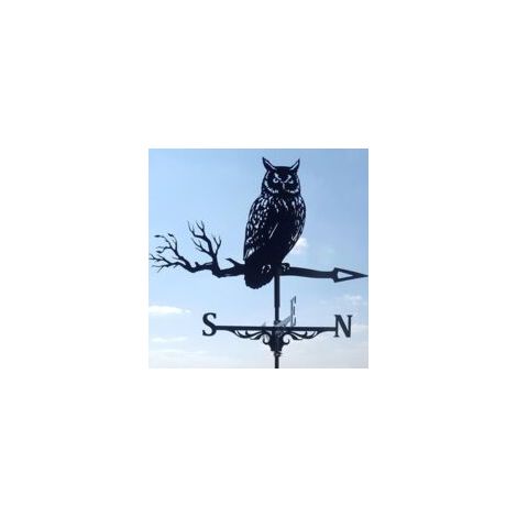 Girouette en métal en acier inoxydable, adaptée à la décoration extérieure, ferme, cour, jardin, pavillon de jardin, style hibou 8635cm