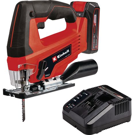 Einhell Scie sauteuse sans fil TC-JS 18/70 Li Kit PXC (18 V, profondeur de coupe 70 mm, adaptateur pour aspirateur) Livré avec Batterie 2,5 Ah et Chargeur (1/5)