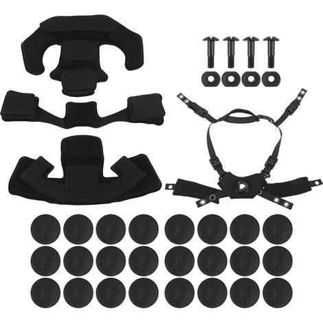 Helmet Lining Set Nylon Sponge Helmet Pads Chin Strap Replacement for ACH for MICH for Wendy for FMA for EXF Helmets Black Sponge (1/5)