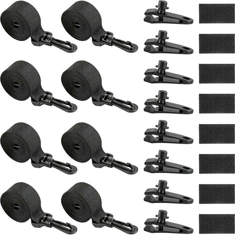 Enrouleur de piscine - Lot de 8 bandes de fixation et pinces Bandes de maintien Accessoires pour système d'enroulement mobile Film solaire pour bâches de piscine (1/5)