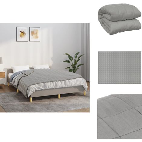 Couverture lestée Gris 150x200 cm 7 kg Tissu - Couverture Lestée - Couverture Poids - Literie Relaxante - Sommeil Profond - Réduction Stress (1/5)
