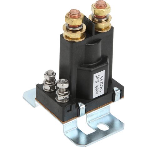 Relè di avviamento 24V 500A, solenoide relè di avviamento, contattore di avviamento automatico, normalmente aperto, corrente elevata, rame rosso, per sistemi multibatteria automobilistici (1/4)