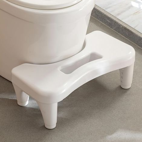 Marche Pied Tabouret Toilette Réglable en Hauteur, Blanc Marche Pied Toilette Ergonomique, Tabouret Squat pour Contre hémorroïdes, Ballonnements, Constipation, Toilet Stool (1/5)