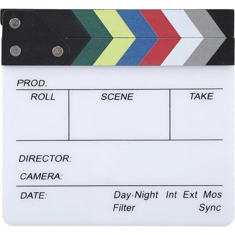 Clap de Cinema, Acrylique Film Clapper, Clap Cinéma, Movie Clapper, Réalisateur Scène Clap, Scènes d'action Cut Clapper Ardoise, TV Movie Action Board Film Cut Prop, pour Tournage Film, Studio Live (1/5)