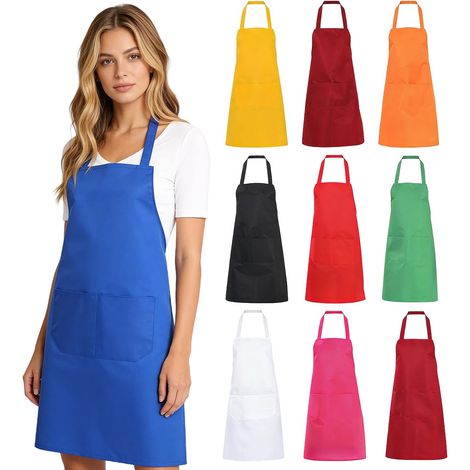 Lot De 10 Tabliers De Cuisine: Réglable Imperméable Tablier Cuisine Avec Poches, Longues Lanières, Tabliers Homme Femme Pour Barbecue, Café, Restaurant, Jardinage, Serveurs, école (1/5)