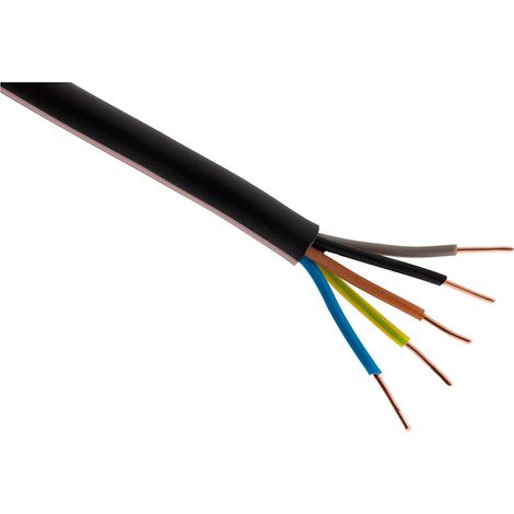 Zenitech – Câble électrique U-1000 R2V 5G2,5mm² noir – Longueur 100m – Distribution sécurisée et stable – Tirage facilité dans conduits