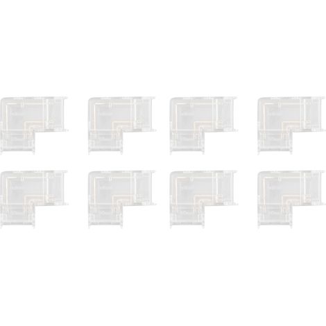 Lot 8 connecteurs COB – 3 broches – forme L – clips sans fil – sans soudure – Fafeicy