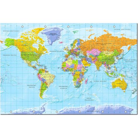 Tableau Carte du monde : Orbis Terrarum (texte polonais) - 120 x 80 cm