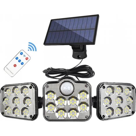 Lampes solaires d'extérieur, 138 LED avec détecteur de mouvement et 3 modes – Lampes solaires étanches IP65 (1/5)