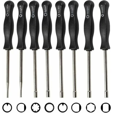 Tournevis Carburateur - Ensemble 8 Pièces pour Réglage Moteur 2 Temps - Outils Précision Acier Inoxydable (1/5)