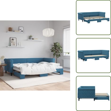vidaXL Sofá cama nido terciopelo azul 80x200 cm (1/5)