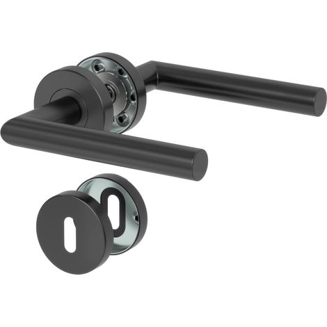 Poignées de porte intérieures Noir Poignées de portes carré poignée de porte 8mm (1/5)