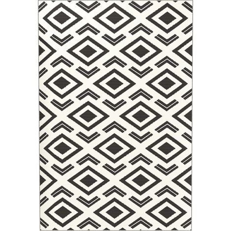Tapis polaire à motif jungle entretien facile crème et blanc multicolore (1/5)