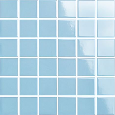 Mosaïque de grès cérame PICCOLO VELVET 5x5cm (finition brillante) - Powder blue - - 324 - Powder blue - boîte de 0.93 m2