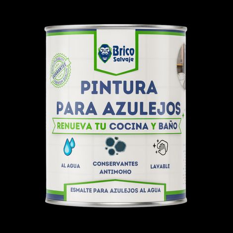 Pintura para Azulejos de Baño y Cocina, al Agua, Fácil Aplicación, Negro Ébano, MATE, 750 ML (1/5)