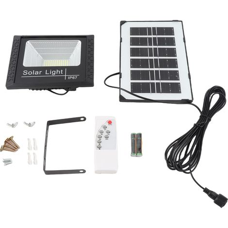 Projecteur solaire extérieur 102 LED, étanche IP67, applique murale solaire avec télécommande, lampadaire pour jardin, 40 W (1/5)