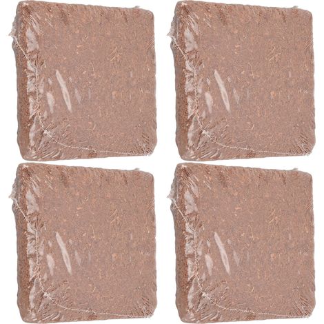 Lot de 4 briques de fibre de coco pour améliorer la qualité du sol et favoriser la croissance des plantes. Terreau de coco compressé pour le jardinage. (1/5)