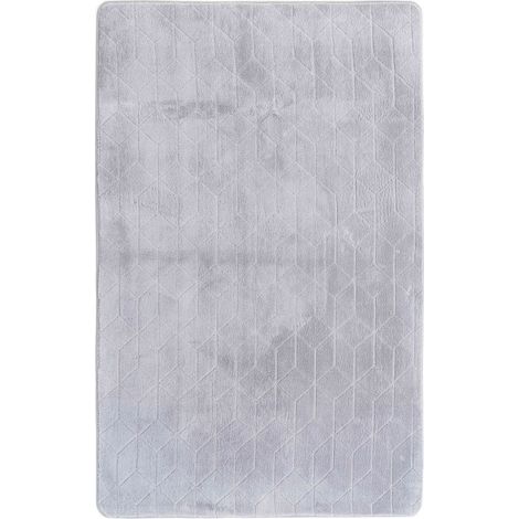 Tappeto in peluche 3D STRADO Coniglio, morbido come un coniglio, antiscivolo, 80x150 cm, argento.