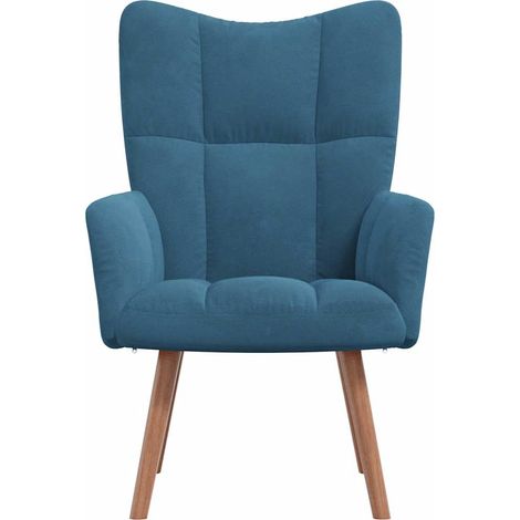 Chaise de relaxation Fauteuil de relaxation Chaise de Salon Relax Intérieur Bleu Velours DGBDF861715 (1/5)