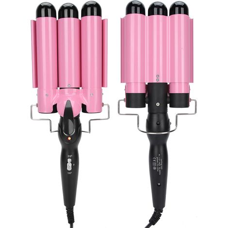 Fer à Lisser 3 en 1 avec Plaques Ondulées, Lisses et Créneaux, 32mm, Voltage Universel 110V-240V (1/5)