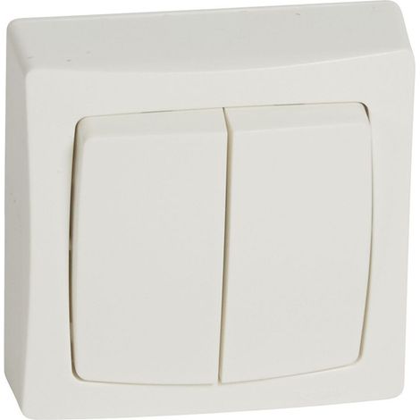 Interrupteur va-et-vient double Legrand 086020 10 AX Blanc mat 72x72 mm