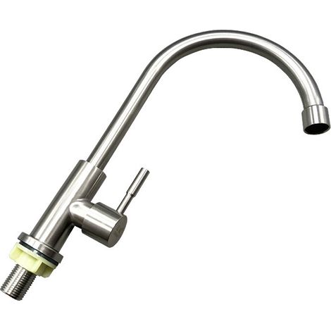Robinet de cuisine en acier inoxydable, eau froide uniquement, pivotant à 360° (1/4)