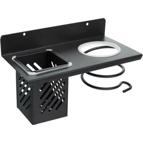 Multifunktionaler Föhnhalter – Wandhalterung für Föhn, Glätteisen & Zubehör – platzsparend (1/4)