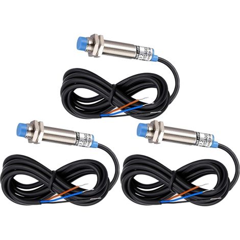 3er-Pack M8-Induktionssensoren – ungeschirmt – 2 mm Erfassungsbereich – NPN-NO-Ausgang – für industrielle Automatisierung – 1,2 m Kabel (1/5)