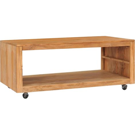 Mesa de centro de madera maciza de teca 110x60x40 cm