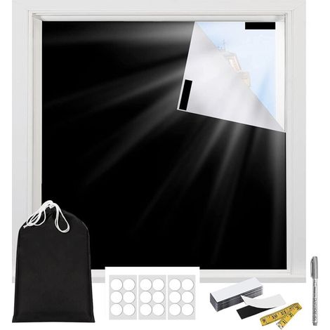 Rideaux occultants portables (lot de 1), 118 po x 57 po, rideaux de voyage pour chambres, peuvent être coupés pour s'adapter à toutes les fenêtres et conviennent aux chambres d'enfants. (1/4)