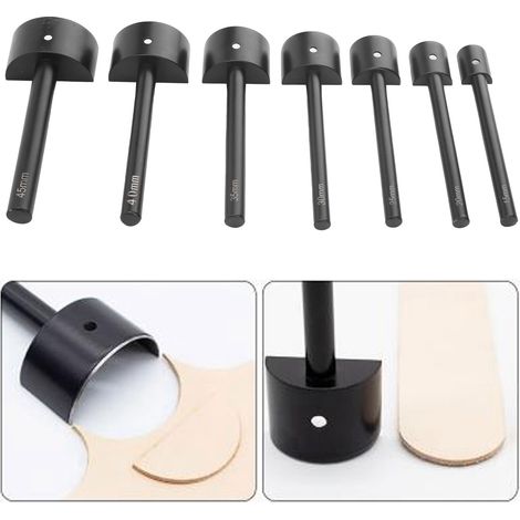 Set mit 7 halbkreisförmigen Lederschneidern, Halbkreisschneider-Set, DIY-Lederbearbeitungswerkzeugset (1/5)