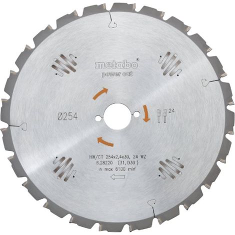 Lame scie circulaire 250x30 24 dents - scie electrique