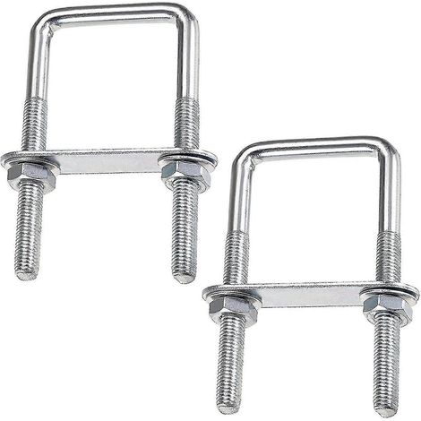 Boulons en U carrés 2024, boulons en U 70 x 110 mm en acier inoxydable, boulon en U M8 avec écrou, plaque de cadre et rondelle, boulon en U M8 pour la fixation de panneaux et de tuyaux (1/5)