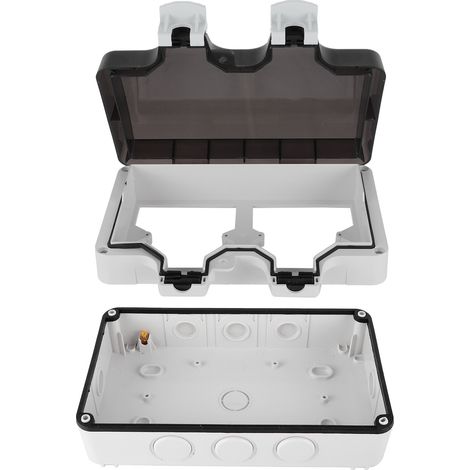 Boîtier Étanche 2 Prises IP66 - Coffret de Protection Électrique Murale 86mm