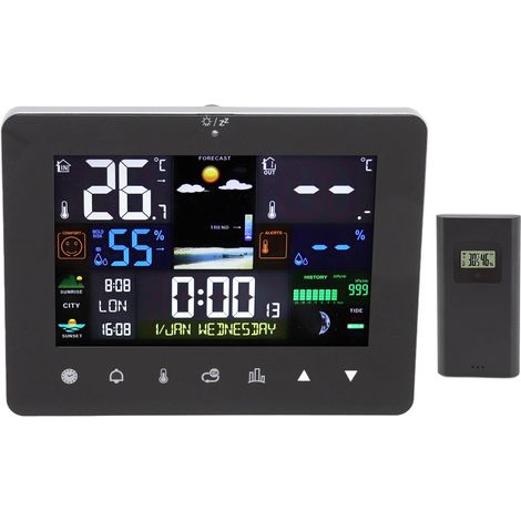 Wetteruhr, Hygrometer, Thermometer, Temperatur- und Feuchtigkeitssensor für Büro und Zuhause (1/5)