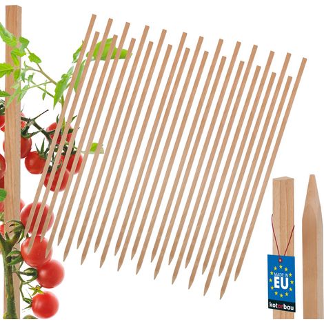 Tuteurs en bois KOTARBAU® pour tomates et arbustes, 80 cm, lot de 25