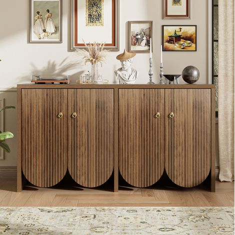 MEUBLIV Credenza contenitore 147x40x80 cm noce – 4 ante e ripiani regolabili (1/5)