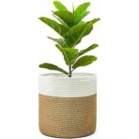 Coton Corde Plante Panier Tissé Pot De Fleur Pot De Fleur Couverture Décor À La Maison Panier De Rangement pour Jouets Vêtements