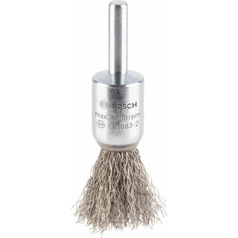Brosse pinceau 15 mm à fils d'inox ondulés 0,2 mm 15 mm, 0,2 mm