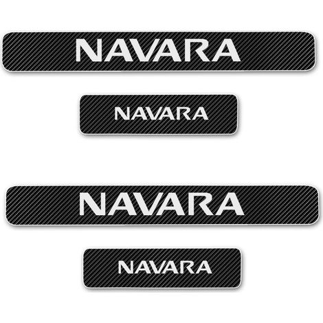 (Noir et bleu,Navara) Protection de seuil de porte pour Nissan Pathfinder,Note,Kicks,370Z,March - Autocollant de bienvenue en vinyle imitation fibre de carbone 4D (4 pièces) (1/3)