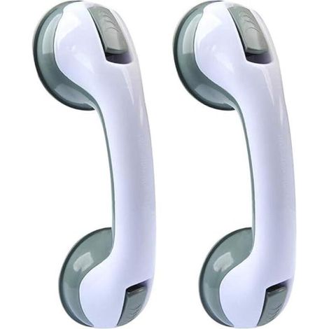 Lot de 2 poignées de maintien pour accoudoirs de salle de bain/douche, barre d'appui portable, sans perçage, pour enfants et personnes âgées (vert) (1/4)