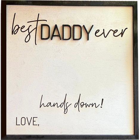 Plaque En Bois - Pour Empreinte Digitale - Décoration Personnalisable Pour Père - Idée Cadeau Fête Des Pères - 1 Pièce (1/5)