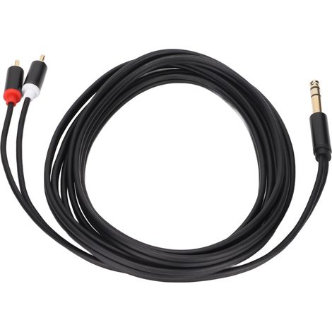 Câble audio stéréo 6,35mm mâle vers 2 RCA mâle, adaptateur Y doré, longueur 3 mètres (1/5)
