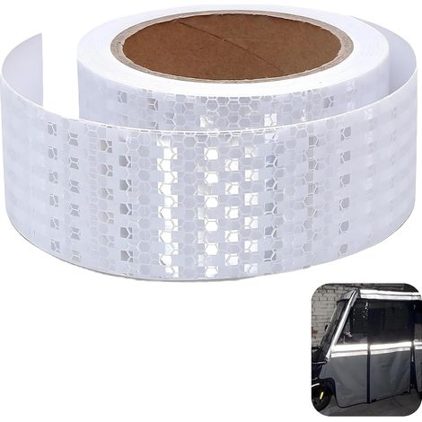 Bande Reflechissante Autocollante 10m X 5cm, Bande Réfléchissante pour Sécurité et Marquage, Résistant aux Intempéries et Imperméable, pour Véhicules et Signalisation (1/5)