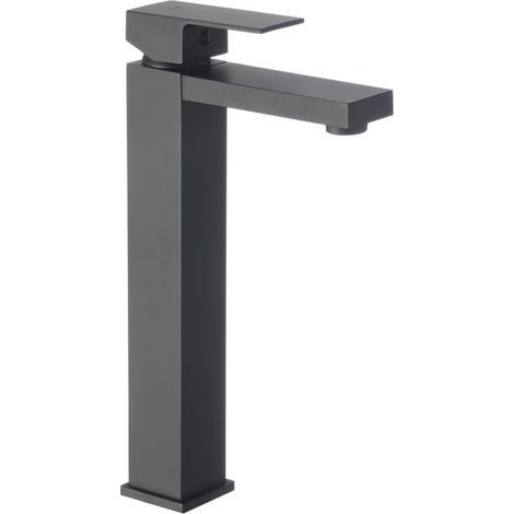 Robinet de lavabo haut mitigeur de salle de bain sur pied noir (1/5)