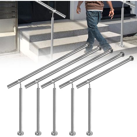 Handlauf Edelstahl 200x90cm Treppengeländer Außen-Innen Eingangsgeländer für Treppen Wand Geländer 180° Einstellbar Wandhandlauf mit Montagematerial NAIZY (1/5)