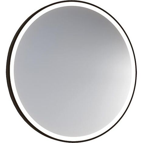 Miroir LED Aulielva avec interrupteurs tactiles, avec cadre noir, éclairage frontal, Ø 500mm (1/2)
